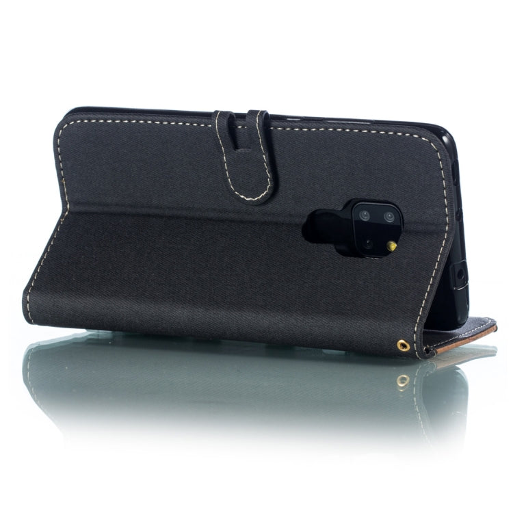 Splicing Embossed Male Style Horizontal Flip Leather Case for Huawei Mate 20, with Holder & Card Slots & Wallet & Lanyard