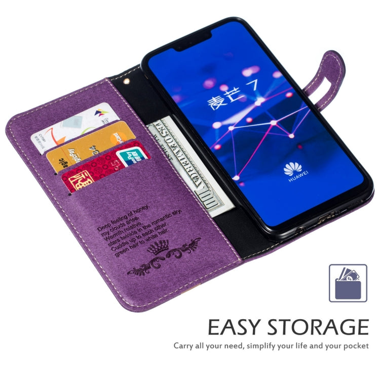 Splicing Embossed Male Style Horizontal Flip Leather Case for Huawei Mate 20 Lite/ Maimang 7, with Holder & Card Slots & Wallet & Lanyard