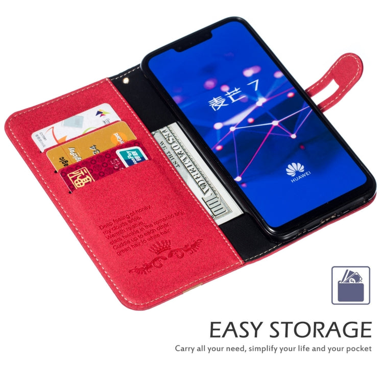 Splicing Embossed Male Style Horizontal Flip Leather Case for Huawei Mate 20 Lite/ Maimang 7, with Holder & Card Slots & Wallet & Lanyard