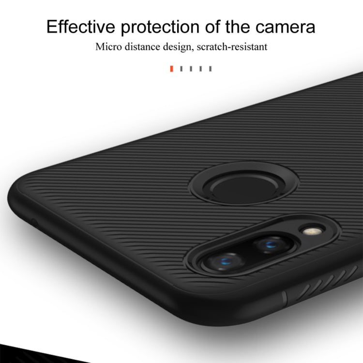 lenuo Leshen Series Stripe Texture TPU Case for Huawei Y9 (2019) / Enjoy 9 Plus(Blue)