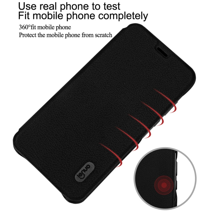 lenuo Ledream Series Litchi Texture Horizontal Flip PU Leather Case for Huawei Enjoy 8e, with Card Slot (Black)