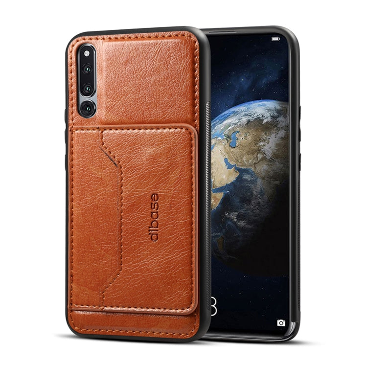 Dibase TPU + PC + PU Crazy Horse Texture Protective Case for Huawei Honor Magic 2, with Holder & Card Slots