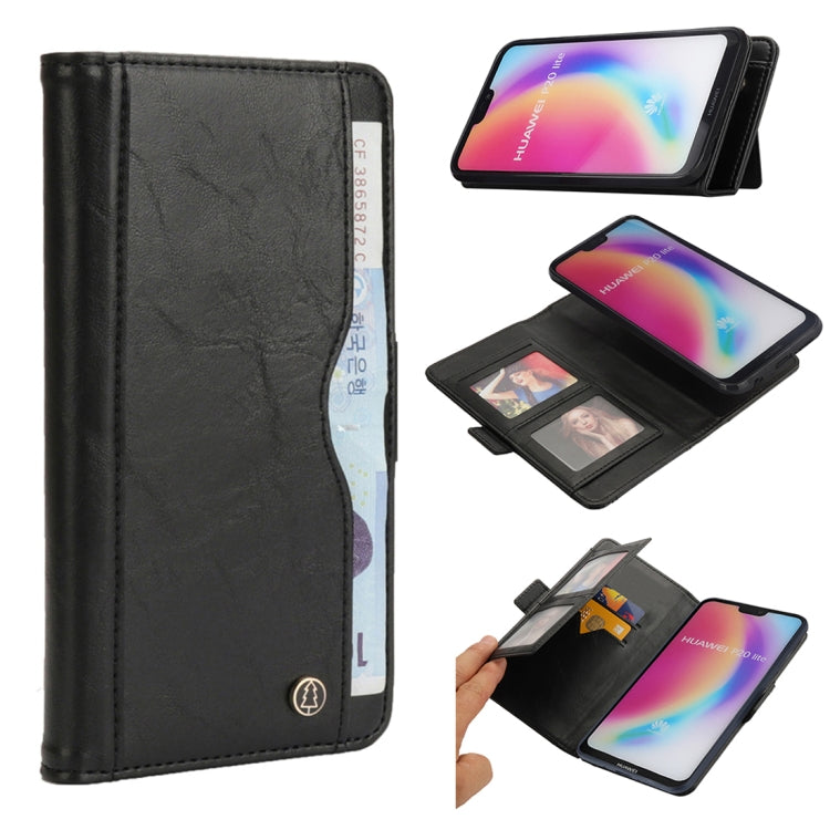 Horizontal Flip Leather Case for Huawei P20 Lite, with Card Slots & Arc Holder & Wallet & Photo Frame