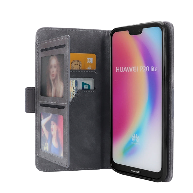 Horizontal Flip Leather Case for Huawei P20 Lite, with Card Slots & Arc Holder & Wallet & Photo Frame