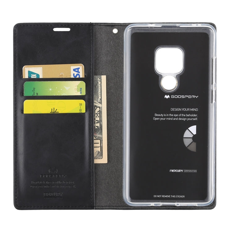 GOOSPERY BLUE MOON FLIP Crazy Horse Texture Horizontal Flip Leather Case for Huawei Mate 20, with Holder & Card Slots & Wallet