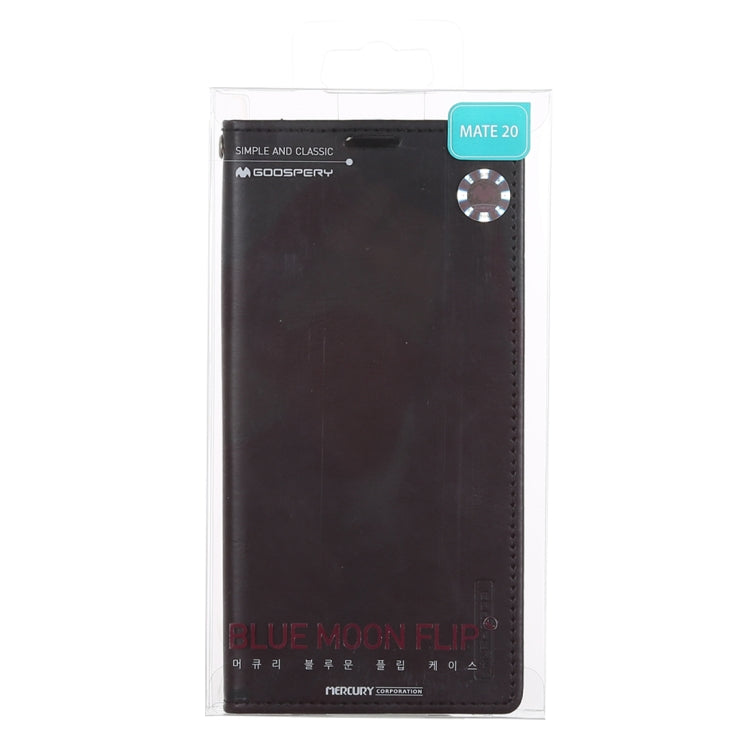 GOOSPERY BLUE MOON FLIP Crazy Horse Texture Horizontal Flip Leather Case for Huawei Mate 20, with Holder & Card Slots & Wallet