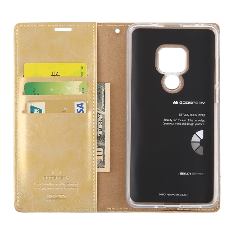 GOOSPERY BLUE MOON FLIP Crazy Horse Texture Horizontal Flip Leather Case for Huawei Mate 20, with Holder & Card Slots & Wallet