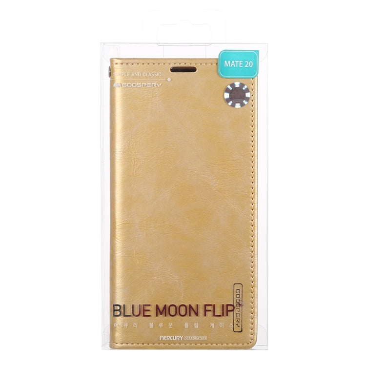GOOSPERY BLUE MOON FLIP Crazy Horse Texture Horizontal Flip Leather Case for Huawei Mate 20, with Holder & Card Slots & Wallet