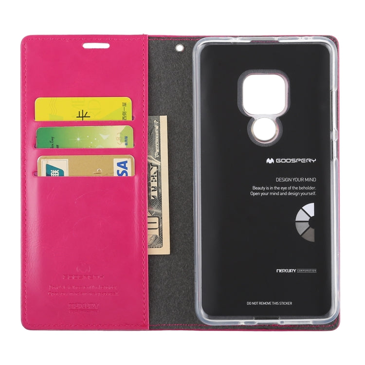 GOOSPERY BLUE MOON FLIP Crazy Horse Texture Horizontal Flip Leather Case for Huawei Mate 20, with Holder & Card Slots & Wallet