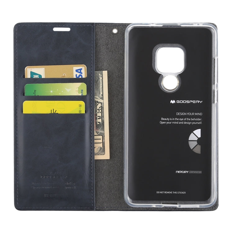 GOOSPERY BLUE MOON FLIP Crazy Horse Texture Horizontal Flip Leather Case for Huawei Mate 20, with Holder & Card Slots & Wallet