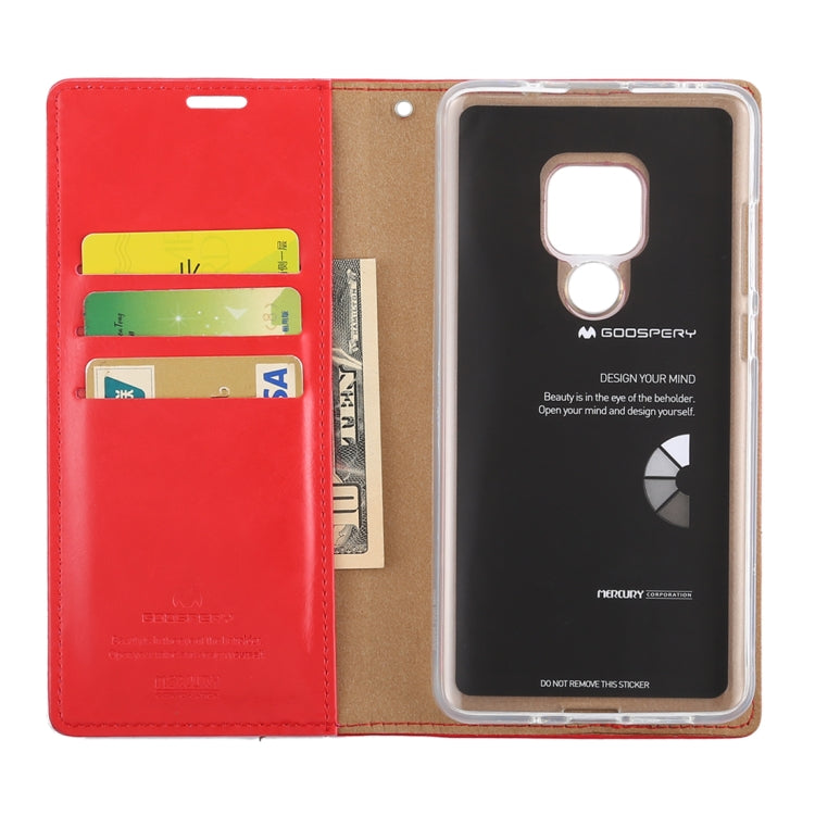 GOOSPERY BLUE MOON FLIP Crazy Horse Texture Horizontal Flip Leather Case for Huawei Mate 20, with Holder & Card Slots & Wallet