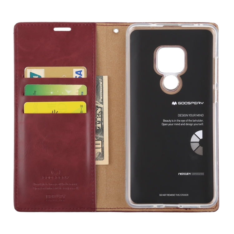 GOOSPERY BLUE MOON FLIP Crazy Horse Texture Horizontal Flip Leather Case for Huawei Mate 20, with Holder & Card Slots & Wallet