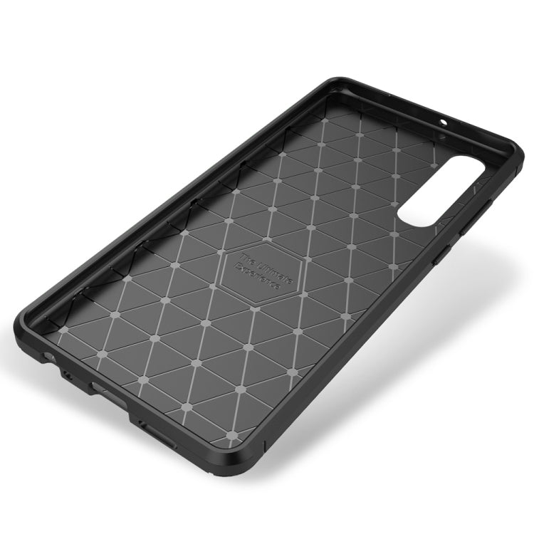 Carbon Fiber Texture Shockproof TPU Case for Huawei P30 (Black)