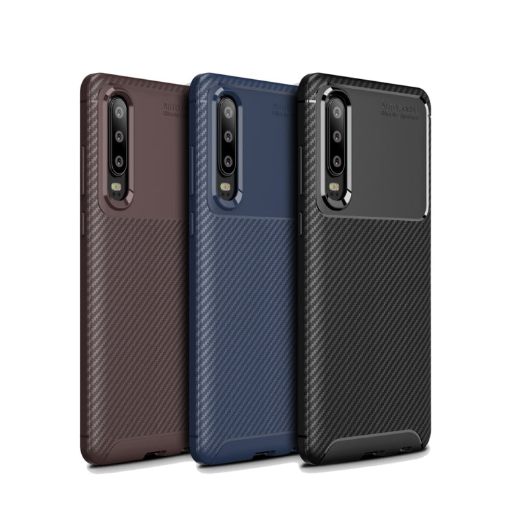 Carbon Fiber Texture Shockproof TPU Case for Huawei P30 (Black)