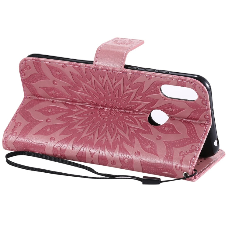 Sun Embossing Pattern Horizontal Flip Leather Case for Huawei Honor Play 8A / Y6 (2019), with Card Slot & Holder & Wallet & Lanyard