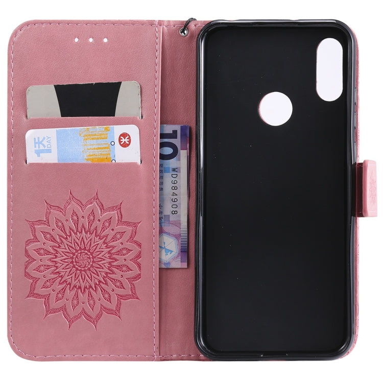 Sun Embossing Pattern Horizontal Flip Leather Case for Huawei Honor Play 8A / Y6 (2019), with Card Slot & Holder & Wallet & Lanyard