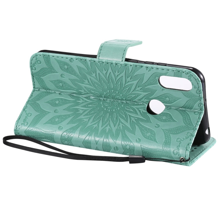 Sun Embossing Pattern Horizontal Flip Leather Case for Huawei Honor Play 8A / Y6 (2019), with Card Slot & Holder & Wallet & Lanyard