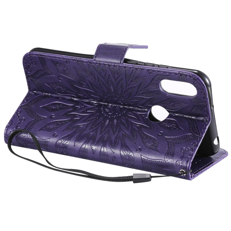 Sun Embossing Pattern Horizontal Flip Leather Case for Huawei Honor Play 8A / Y6 (2019), with Card Slot & Holder & Wallet & Lanyard