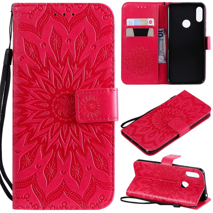 Sun Embossing Pattern Horizontal Flip Leather Case for Huawei Honor Play 8A / Y6 (2019), with Card Slot & Holder & Wallet & Lanyard