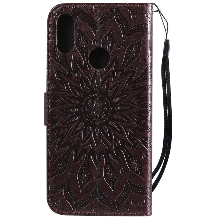 Sun Embossing Pattern Horizontal Flip Leather Case for Huawei Honor Play 8A / Y6 (2019), with Card Slot & Holder & Wallet & Lanyard