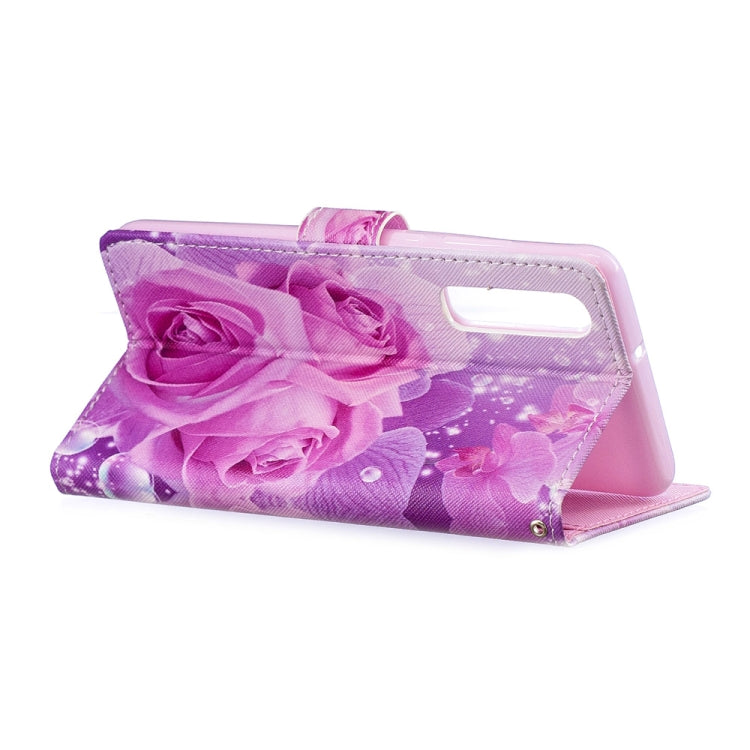 Rose Pattern Horizontal Flip Leather Case for Huawei P30, with Holder & Card Slots & Wallet