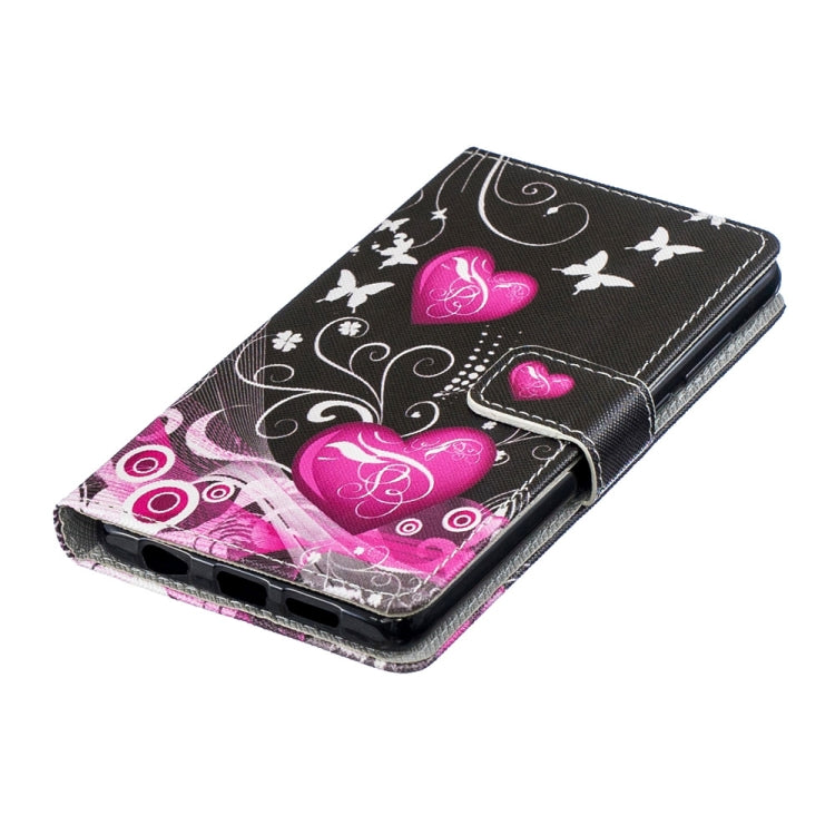 Peach Heart Pattern Horizontal Flip Leather Case for Huawei P30, with Holder & Card Slots & Wallet