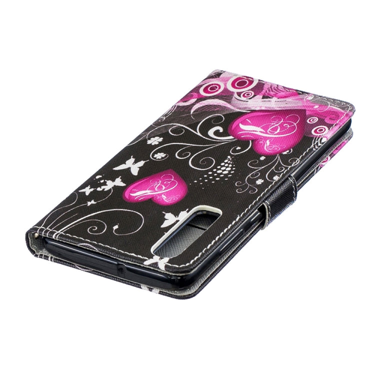 Peach Heart Pattern Horizontal Flip Leather Case for Huawei P30, with Holder & Card Slots & Wallet