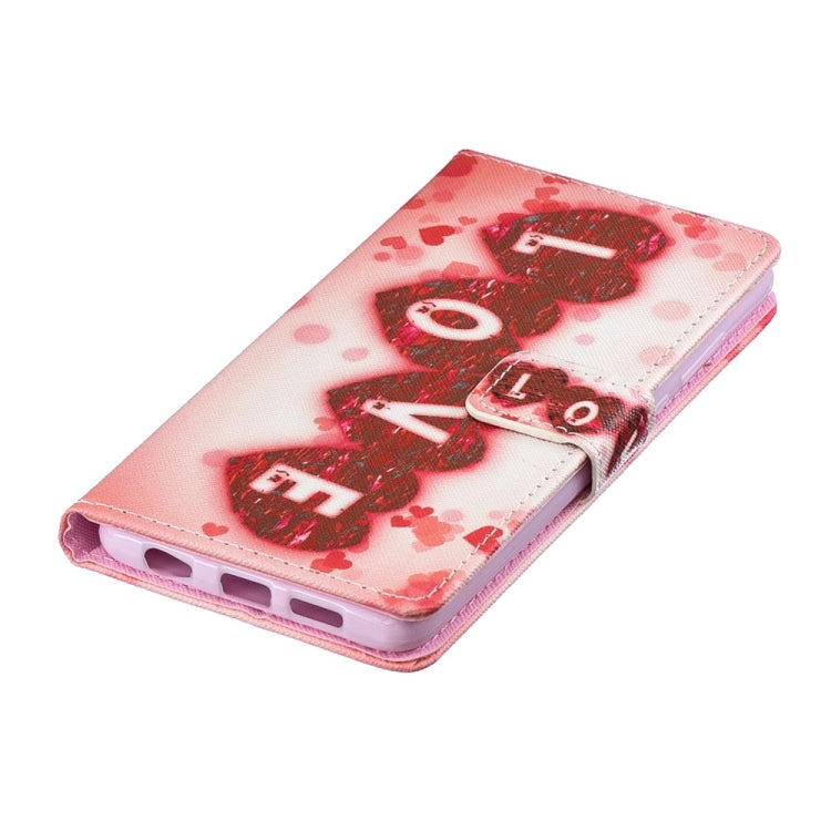 Love Pattern Horizontal Flip Leather Case for Huawei P30, with Holder & Card Slots & Wallet