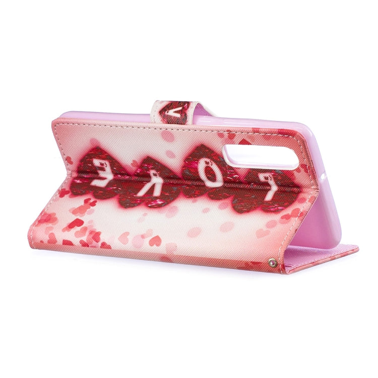 Love Pattern Horizontal Flip Leather Case for Huawei P30, with Holder & Card Slots & Wallet