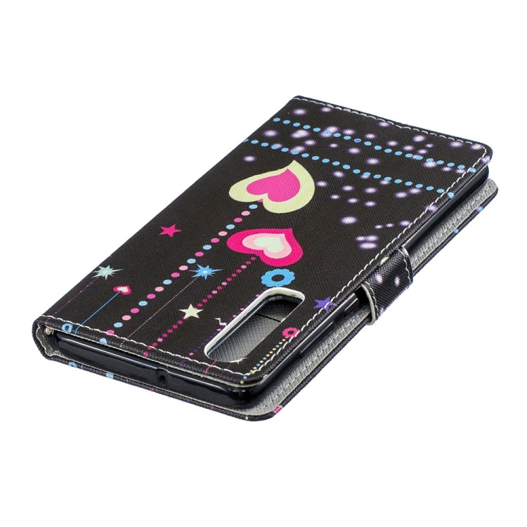 Colored Pattern Horizontal Flip Leather Case for Huawei P30, with Holder & Card Slots & Wallet