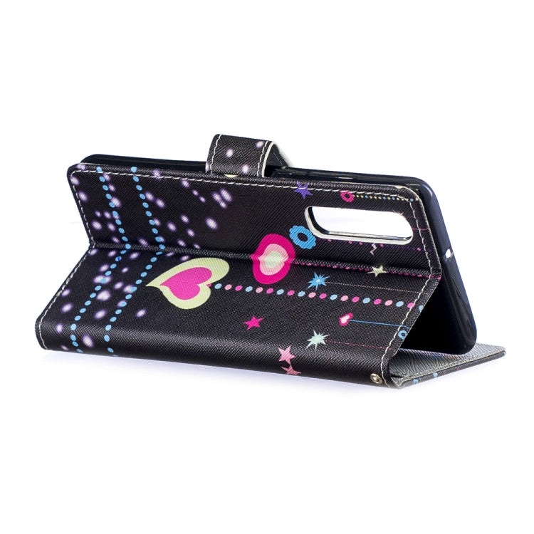 Colored Pattern Horizontal Flip Leather Case for Huawei P30, with Holder & Card Slots & Wallet