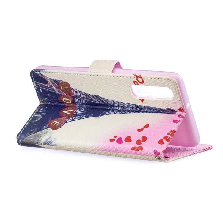 Love Tower Pattern Horizontal Flip Leather Case for Huawei P30, with Holder & Card Slots & Wallet