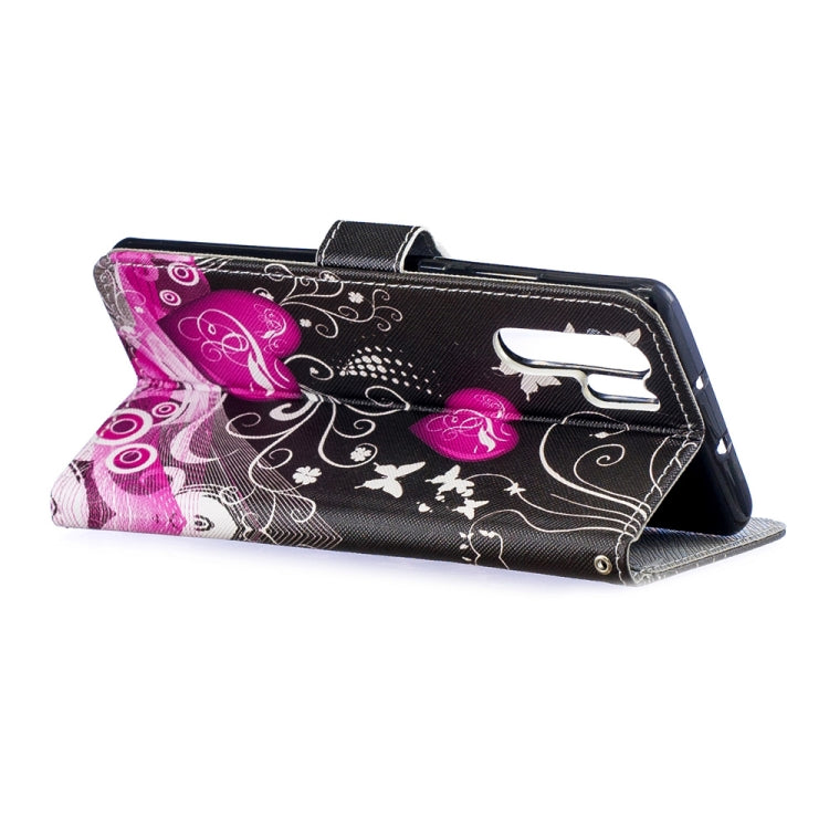 Peach Heart Pattern Horizontal Flip Leather Case for Huawei P30 Pro, with Holder & Card Slots & Wallet