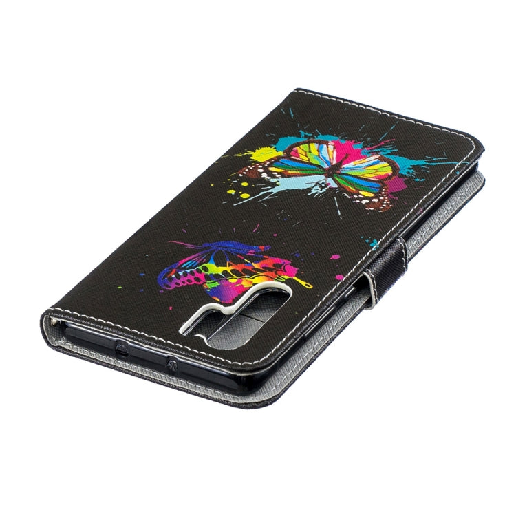 Colored Butterfly Pattern Horizontal Flip Leather Case for Huawei P30 Pro, with Holder & Card Slots & Wallet