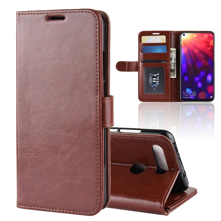 R64 Texture Single Fold Horizontal Flip Leather Case for Huawei Honor View 20, with Holder & Wallet & Card Slots & Photo Frame