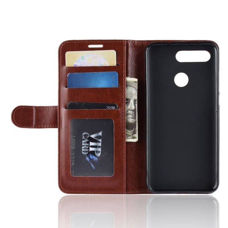 R64 Texture Single Fold Horizontal Flip Leather Case for Huawei Honor View 20, with Holder & Wallet & Card Slots & Photo Frame