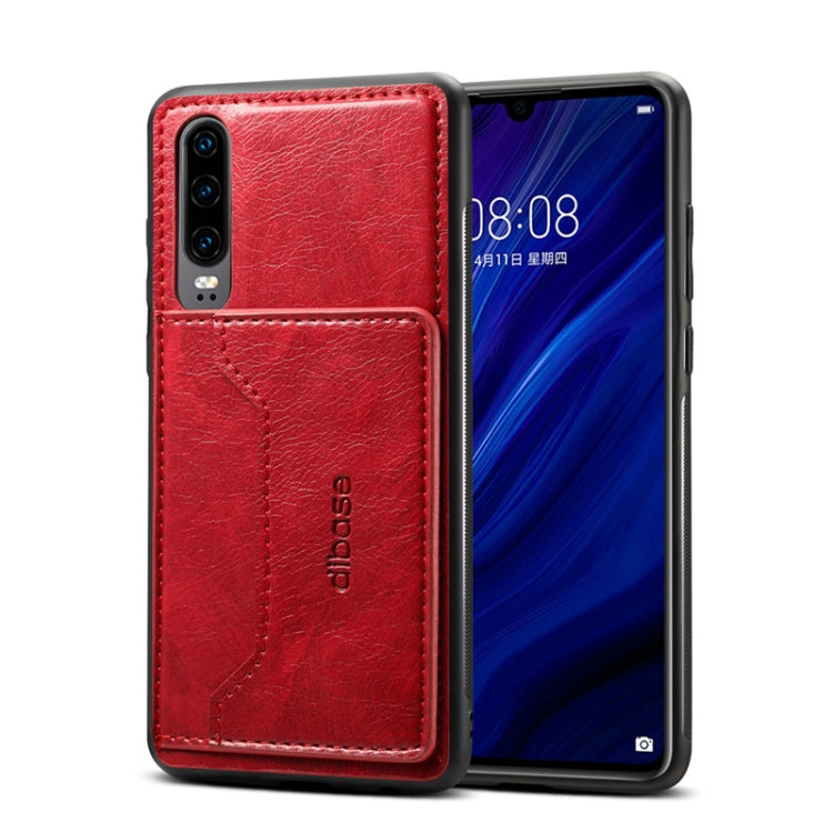 Dibase TPU + PC + PU Crazy Horse Texture Protective Case for Huawei P30, with Holder & Card Slots