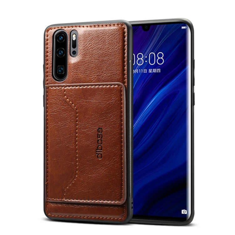 Dibase TPU + PC + PU Crazy Horse Texture Protective Case for Huawei P30 Pro, with Holder & Card Slots