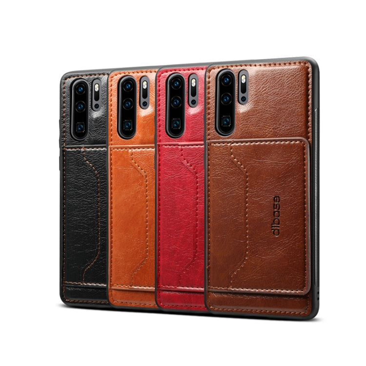 Dibase TPU + PC + PU Crazy Horse Texture Protective Case for Huawei P30 Pro, with Holder & Card Slots