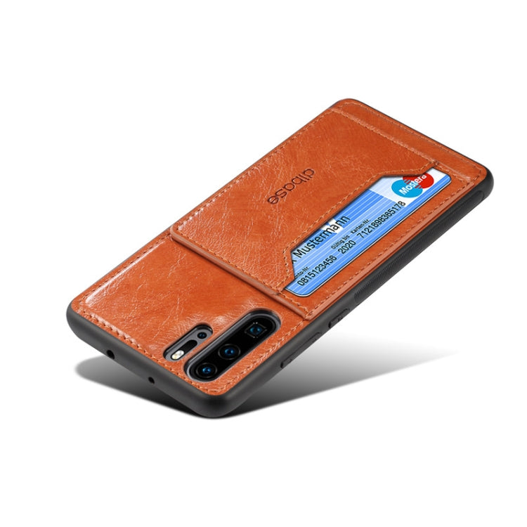 Dibase TPU + PC + PU Crazy Horse Texture Protective Case for Huawei P30 Pro, with Holder & Card Slots