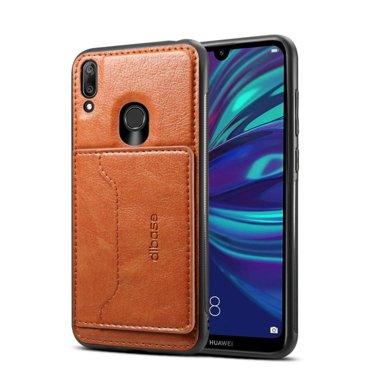 Dibase TPU + PC + PU Crazy Horse Texture Protective Case for Huawei Y7 2019 & Y7 Prime 2019 , with Holder & Card Slots