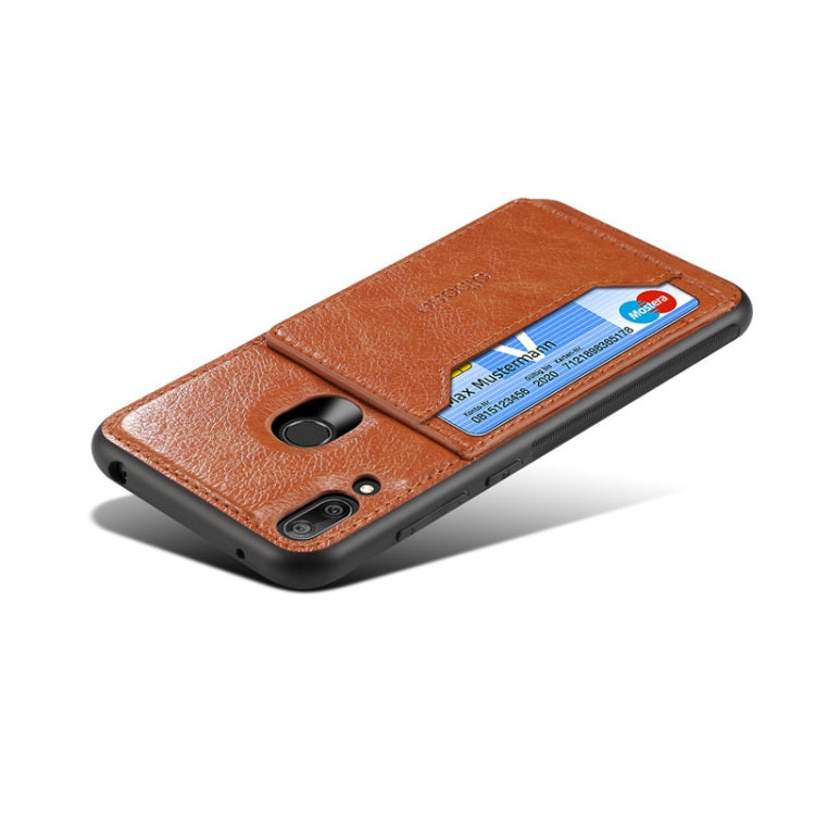 Dibase TPU + PC + PU Crazy Horse Texture Protective Case for Huawei Y7 2019 & Y7 Prime 2019 , with Holder & Card Slots