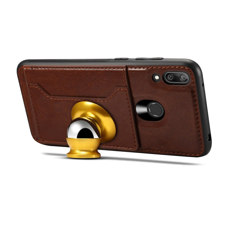 Dibase TPU + PC + PU Crazy Horse Texture Protective Case for Huawei Y7 2019 & Y7 Prime 2019 , with Holder & Card Slots