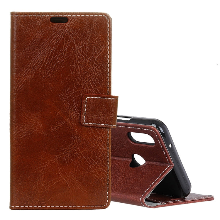 Retro Crazy Horse Texture Horizontal Flip Leather Case for Huawei Honor Play, with Holder & Card Slots & Wallet & Photo Frame