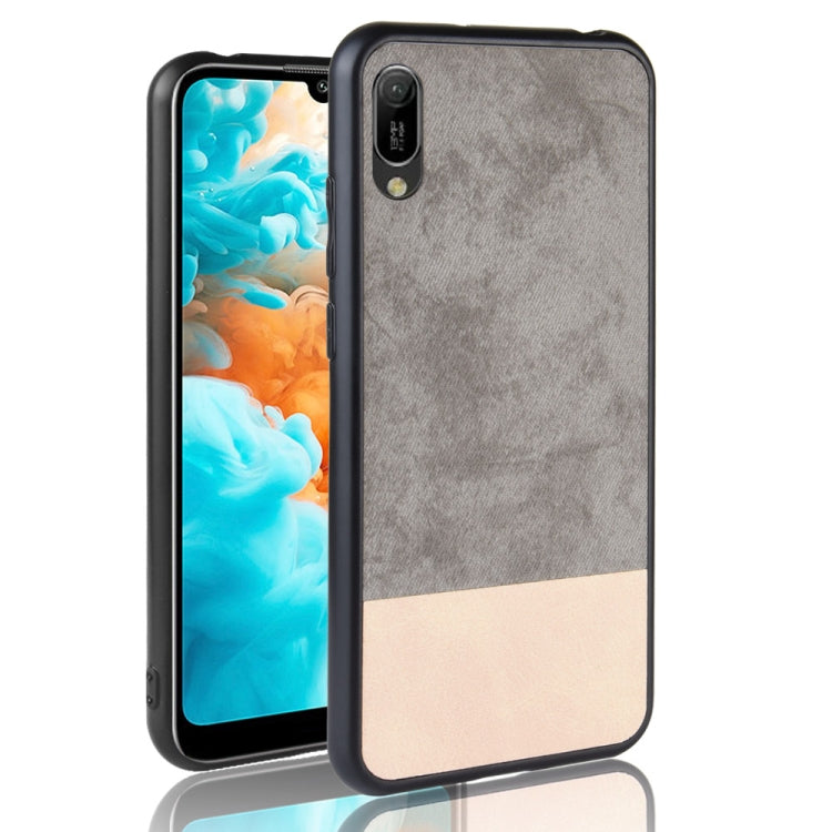 Shockproof Color Matching Denim PC + PU + TPU Case for Huawei Y6 Pro 2019