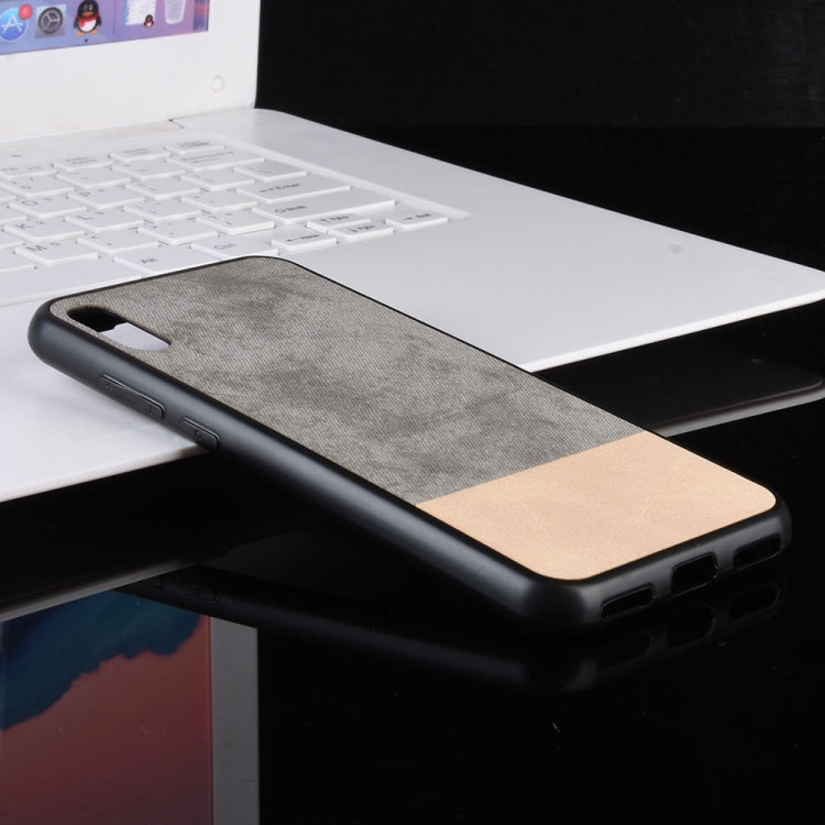 Shockproof Color Matching Denim PC + PU + TPU Case for Huawei Y6 Pro 2019