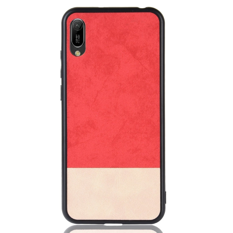 Shockproof Color Matching Denim PC + PU + TPU Case for Huawei Y6 Pro 2019