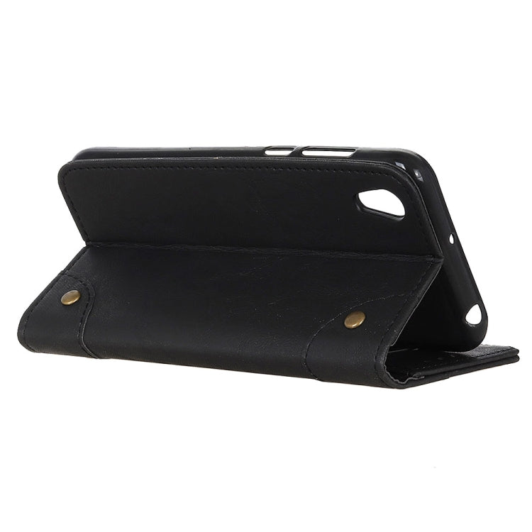 Copper Buckle Retro Crazy Horse Texture Horizontal Flip Leather Case for Huawei Honor 8S , with Holder & Card Slots & Wallet