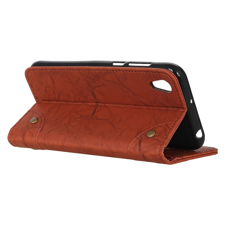 Copper Buckle Retro Crazy Horse Texture Horizontal Flip Leather Case for Huawei Honor 8S , with Holder & Card Slots & Wallet