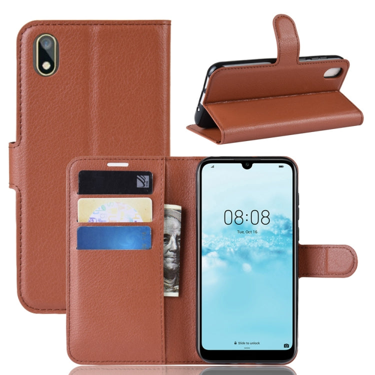 Litchi Texture Horizontal Flip Leather Case for Huawei Y5 2019, with Wallet & Holder & Card Slots